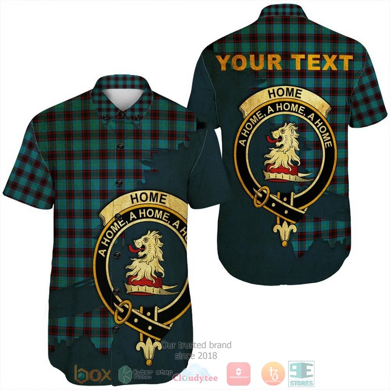 Personalized Home Ancient Tartan Crest Custom Hawaiian Shirt