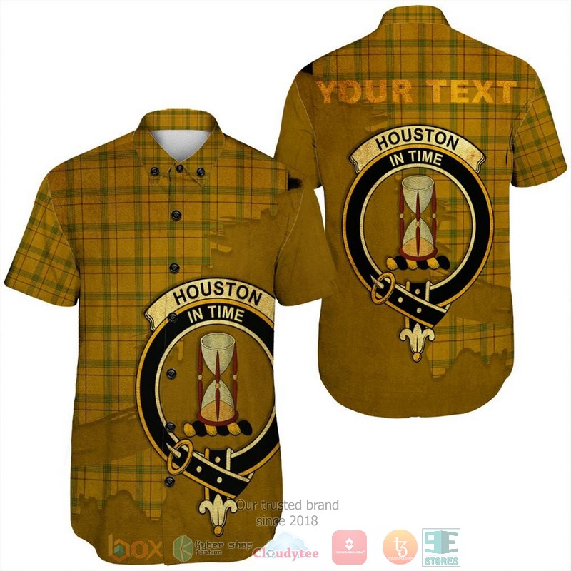 Personalized Houston Tartan Crest Custom Hawaiian Shirt