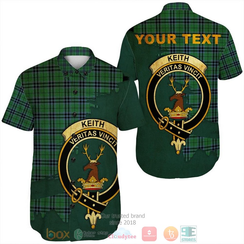 Personalized Kennedy Modern Tartan Crest Custom Hawaiian Shirt