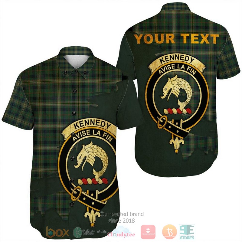 Personalized Kerr Modern Tartan Crest Custom Hawaiian Shirt