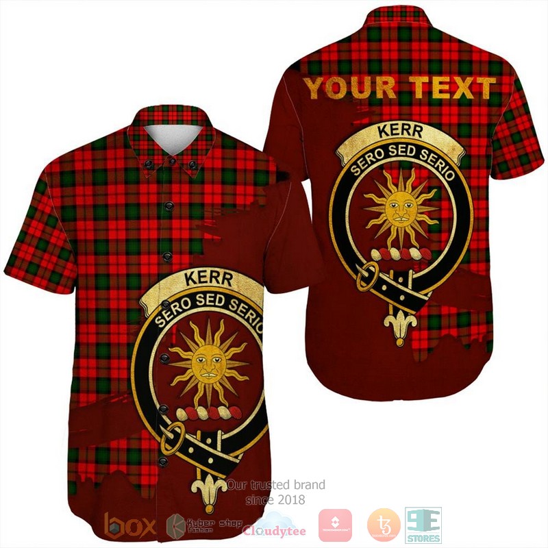 Personalized Kerr Modern Tartan Crest Custom Hawaiian Shirt