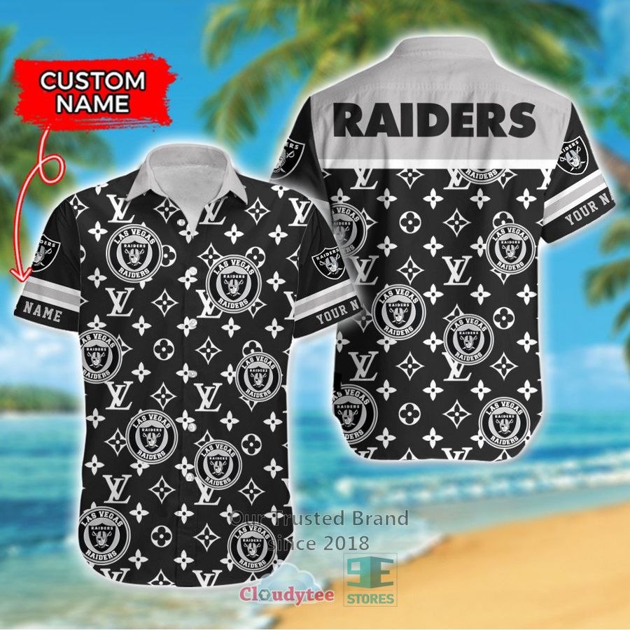 Personalized Las Vegas Raiders Louis Vuitton Pattern Hawaiian Shirt