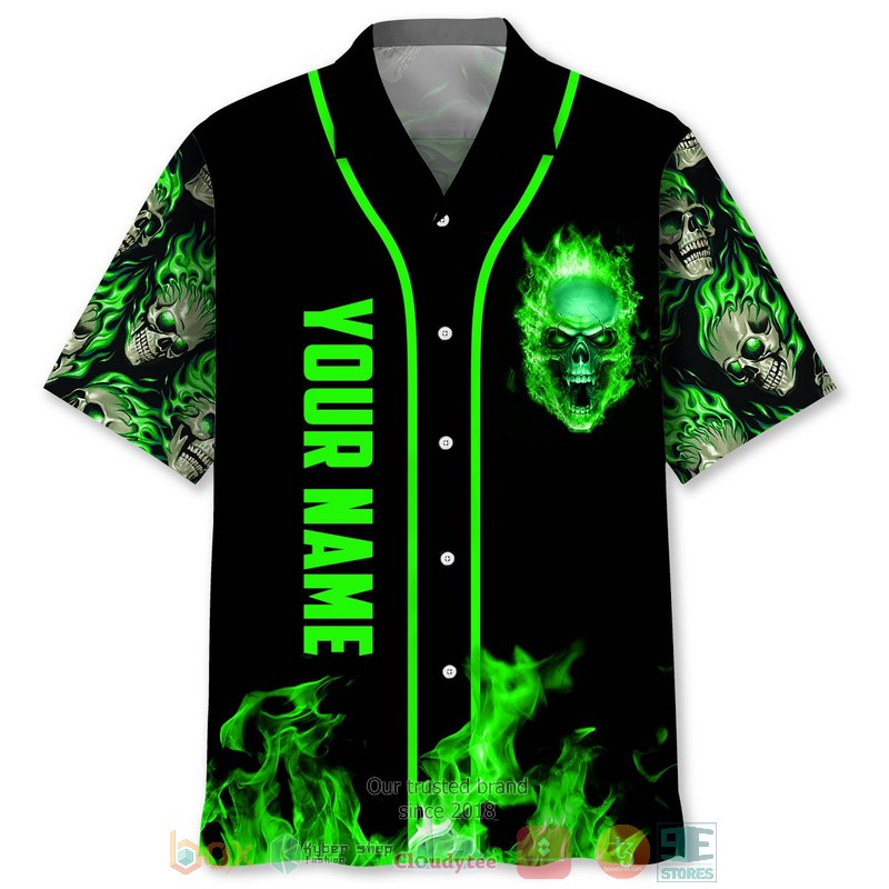 Personalized Lava Skull Multicolor custom Hawaiian Shirt