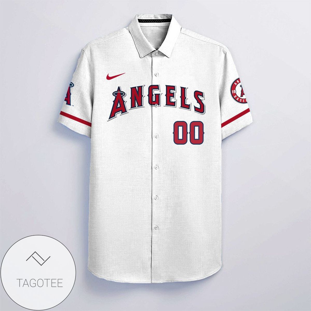 Personalized Los Angeles Angels All Over Print 3D Hawaiian Shirt – White Gift For Fans