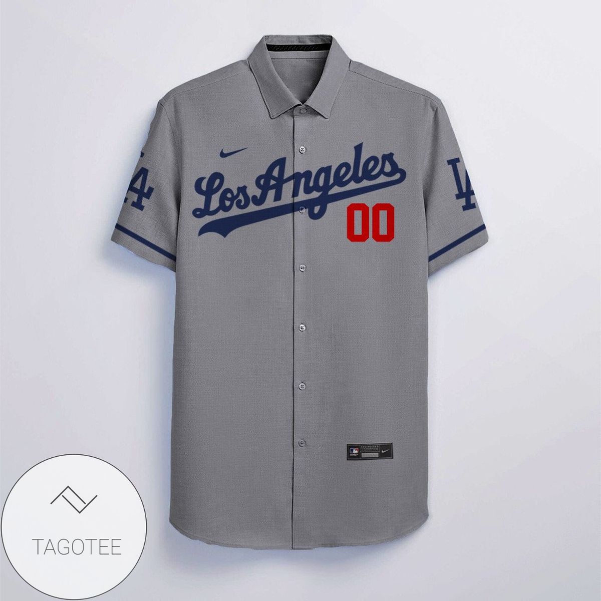 Personalized Los Angeles Dodgers All Over Print 3D Hawaiian Shirt – Gray