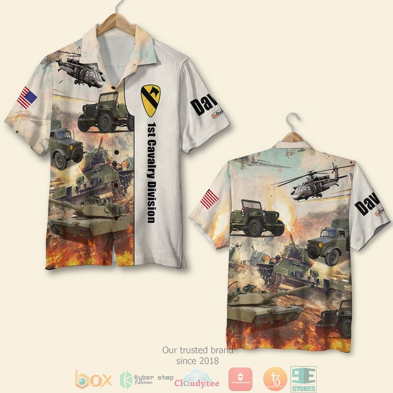 Personalized Military Tank Truck Helicopter In A War Hawaiian Shirt