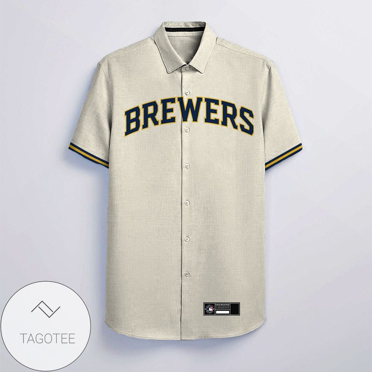 Personalized Milwaukee Brewers All Over Print 3D Hawaiian Shirt – Gray