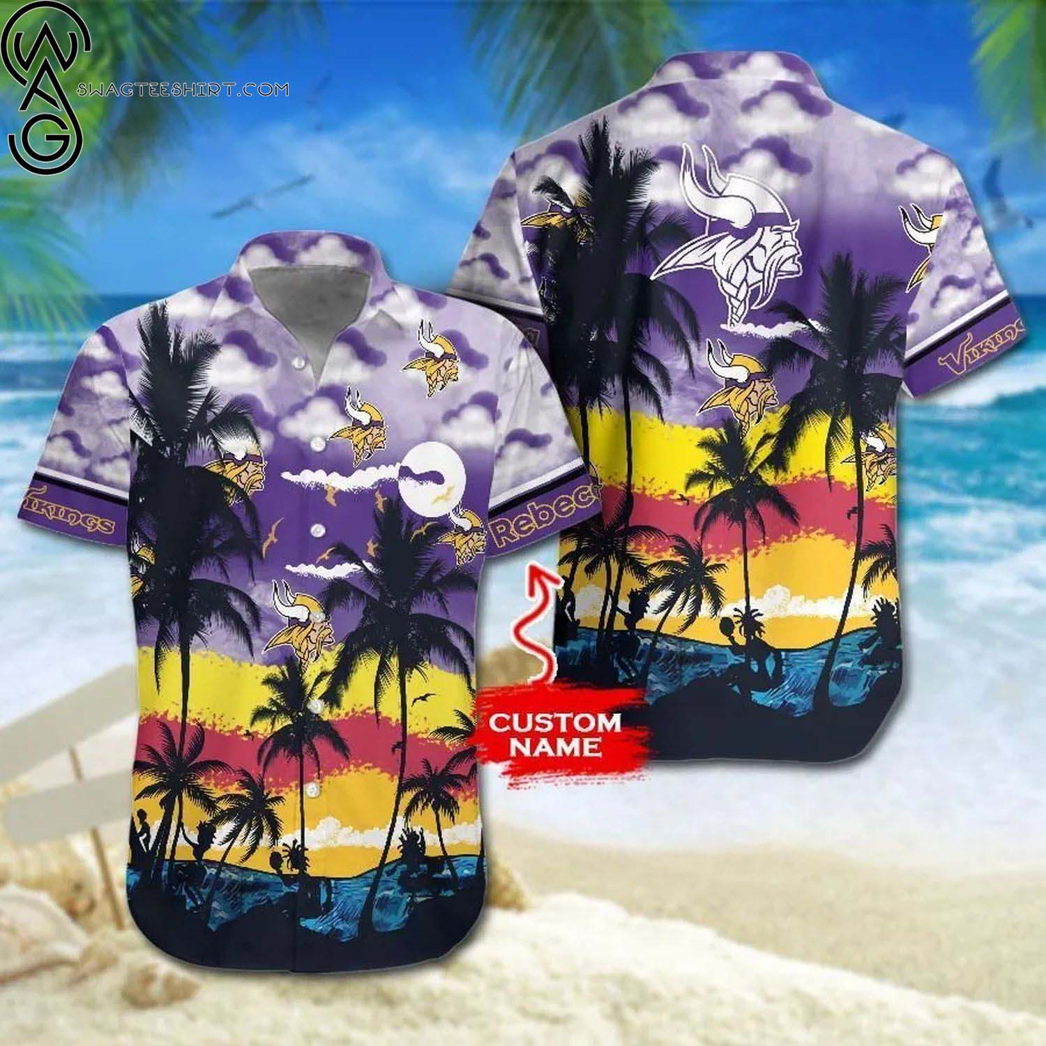 Personalized New England Patriots All Over Print Summer Floral Aloha Summer Beach Hawaiian Shirt And Beach Shorts