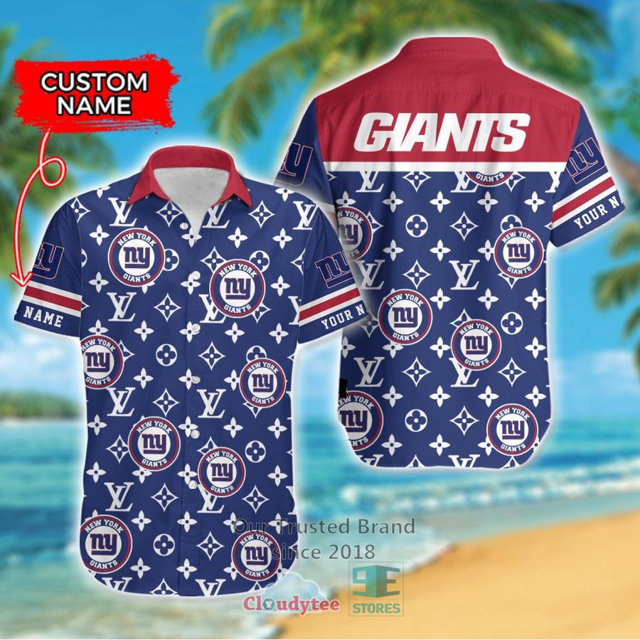 Personalized New York Giants Louis Vuitton Pattern Hawaiian Shirt