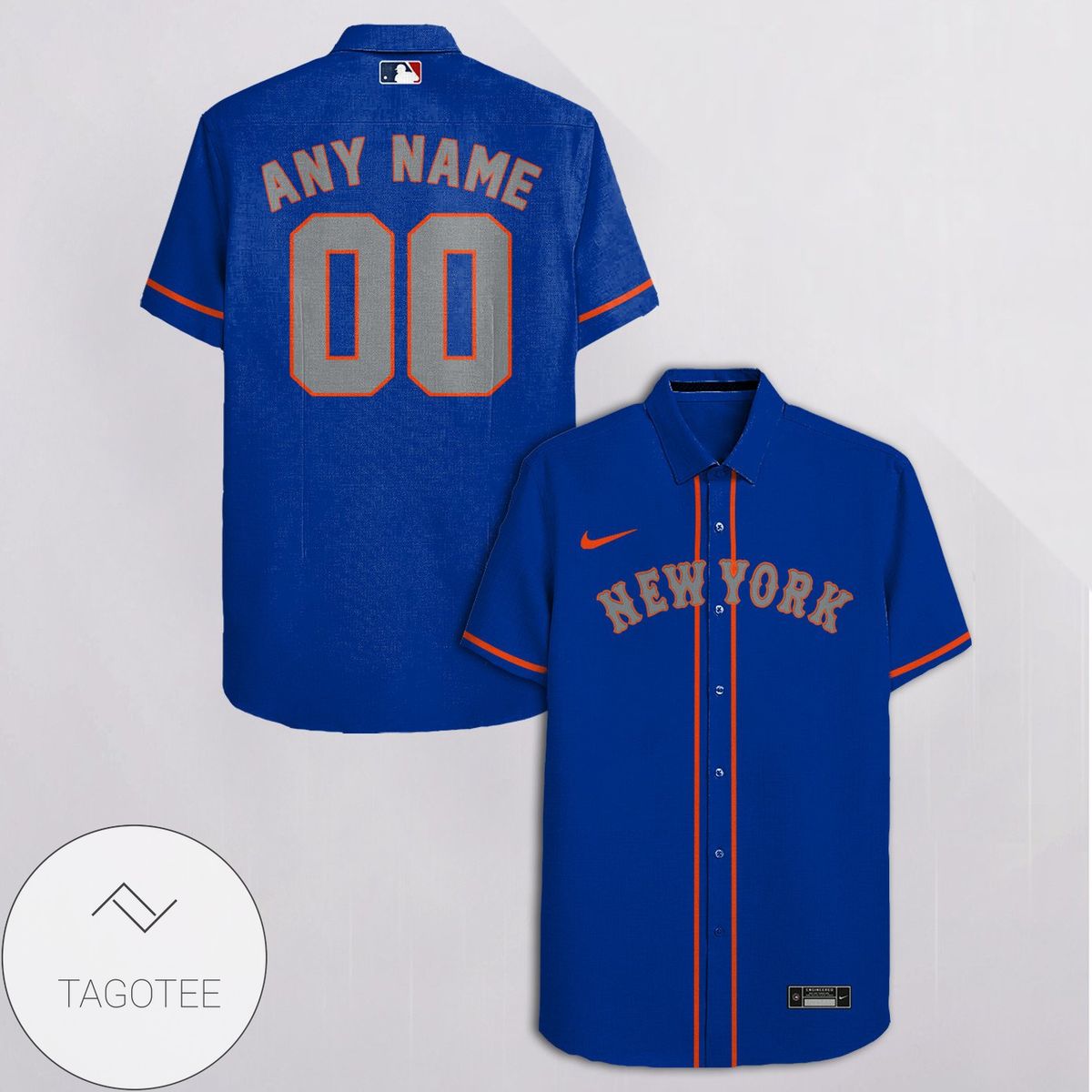 Personalized New York Mets All Over Print 3D Hawaiian Shirt – Gray