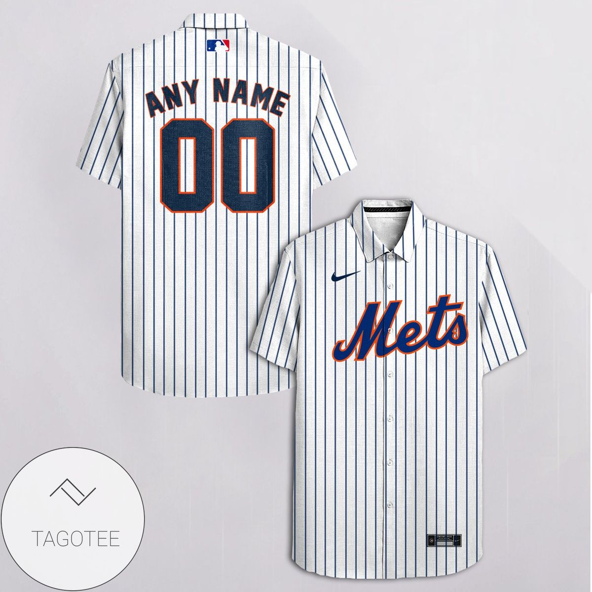 Personalized New York Mets All Over Print 3D Hawaiian Shirt – Gray