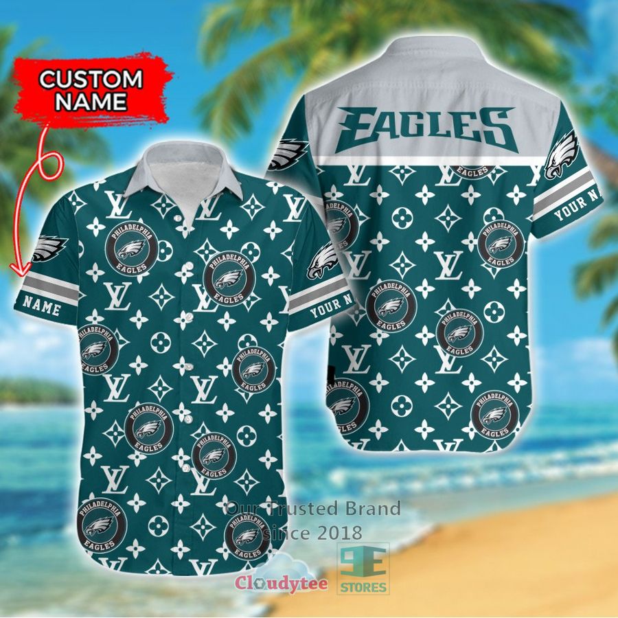 Personalized Philadelphia Eagles Louis Vuitton Pattern Hawaiian Shirt