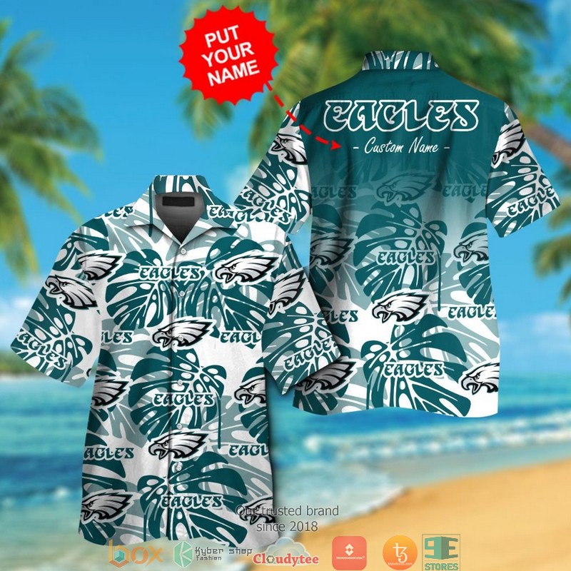 Personalized Philadelphia Eagles Monstera deliciosa Hawaiian Shirt, Short