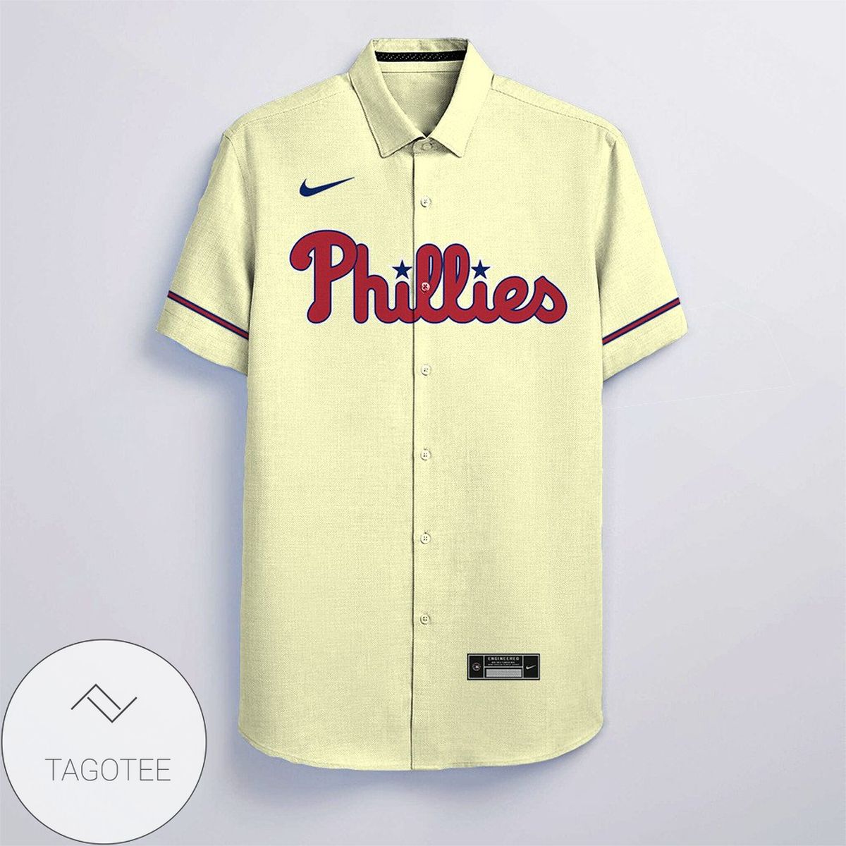 Personalized Philadelphia Phillies All Over Print 3D Hawaiian Shirt – Beige