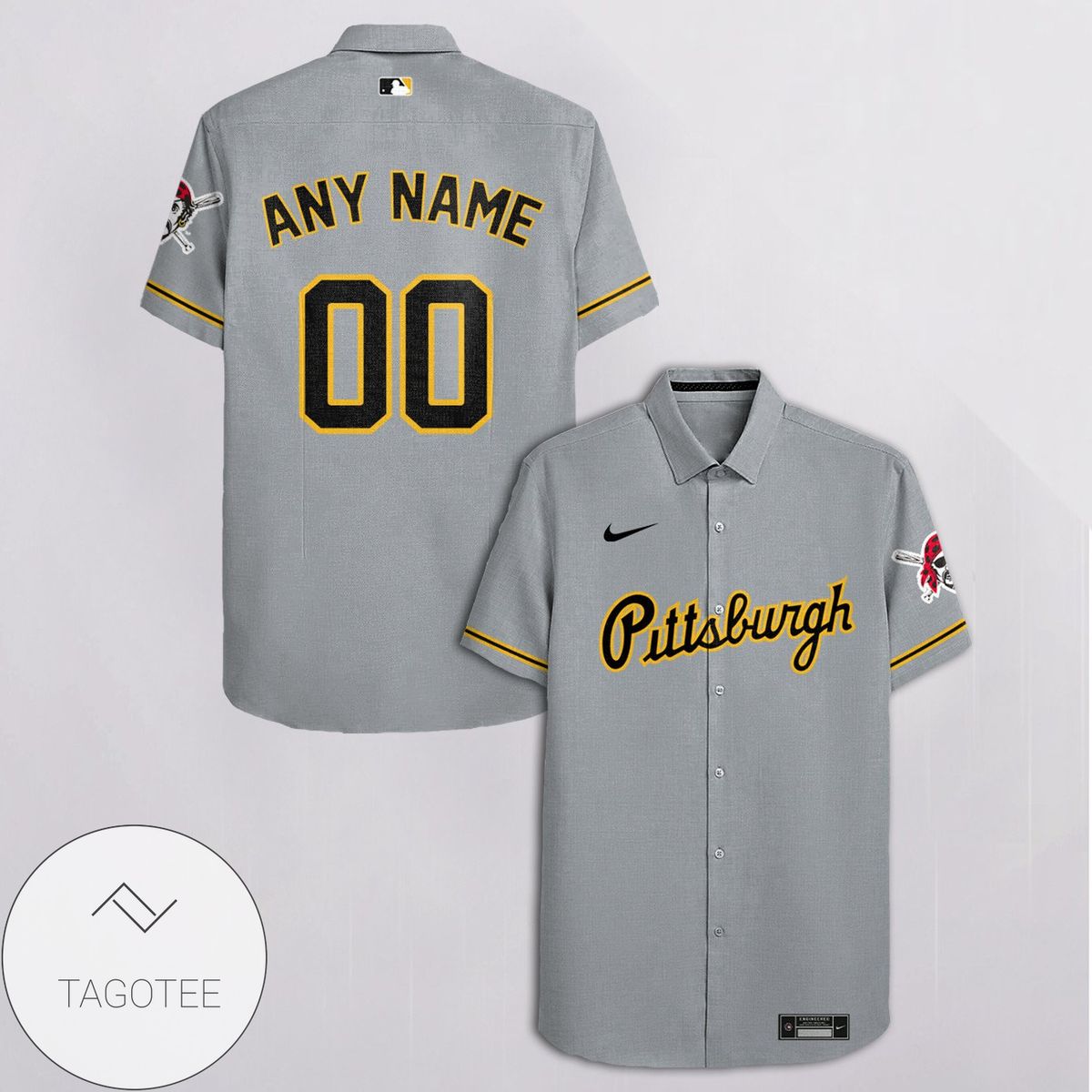 Personalized Pittsburgh Pirates All Over Print 3D Hawaiian Shirt – Gray Gift For Fans