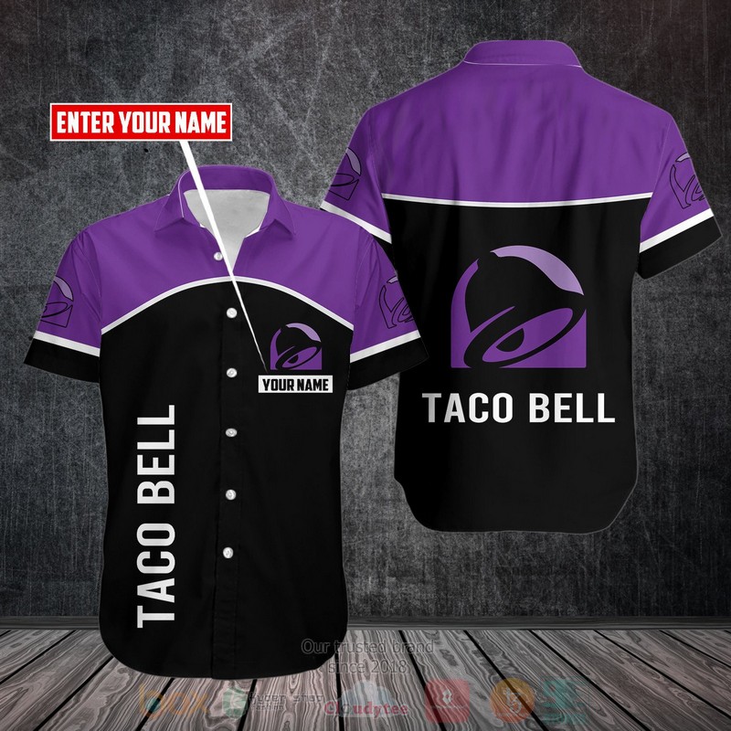 Personalized Taco Bell purple black custom Hawaiian shirt