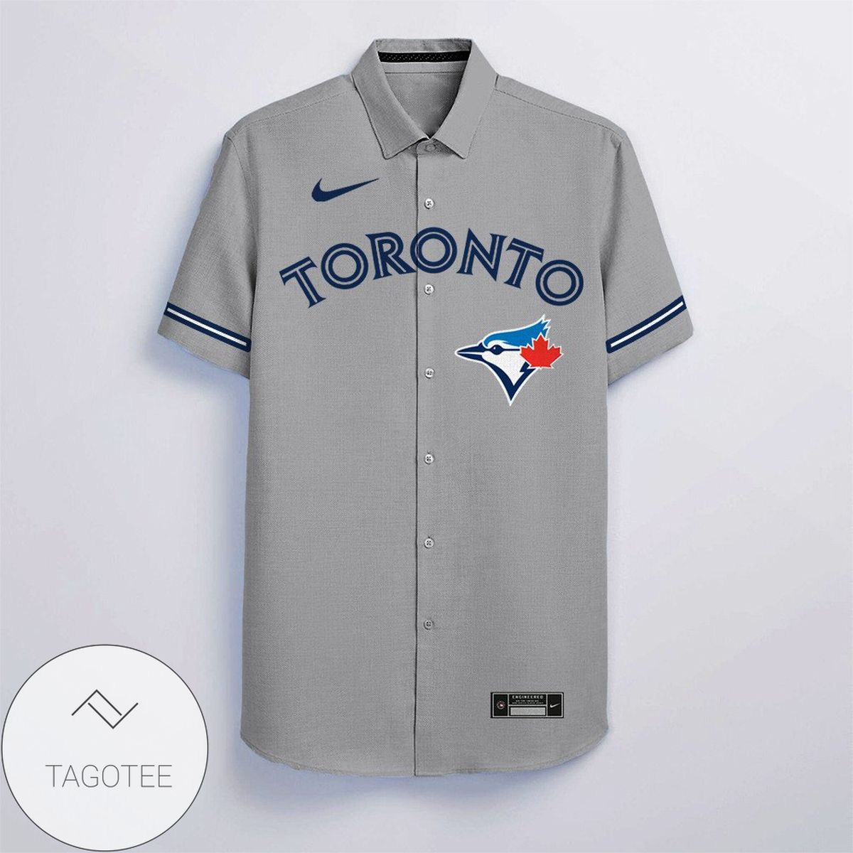 Personalized Toronto Blue Jays All Over Print 3D Hawaiian Shirt – Gray