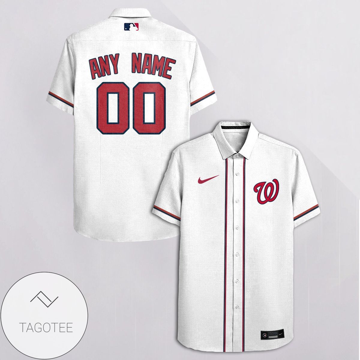 Personalized Washington Nationals All Over Print 3D Hawaiian Shirt – White