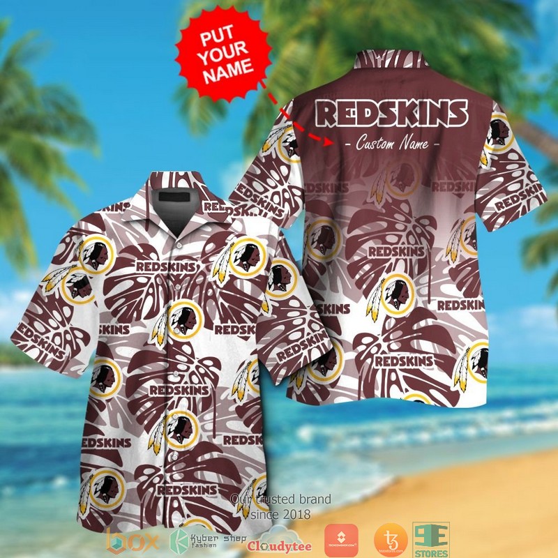 Personalized Washington Redskins Monstera deliciosa Hawaiian shirt, Short