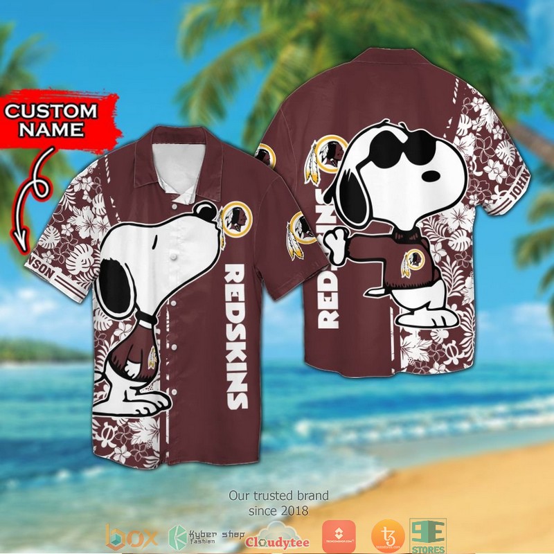 Personalized Washington Redskins Snoopy Hawaiian Shirt, Short