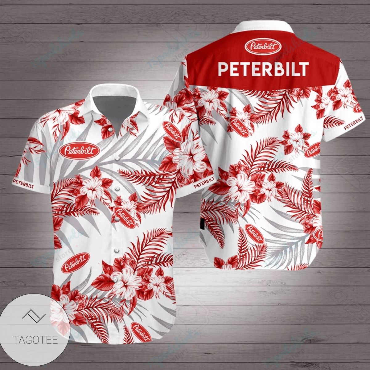 Peterbilt Hawaiian Tropical Hawaiian Graphic Print Short Sleeve Hawaiian Casual Shirt