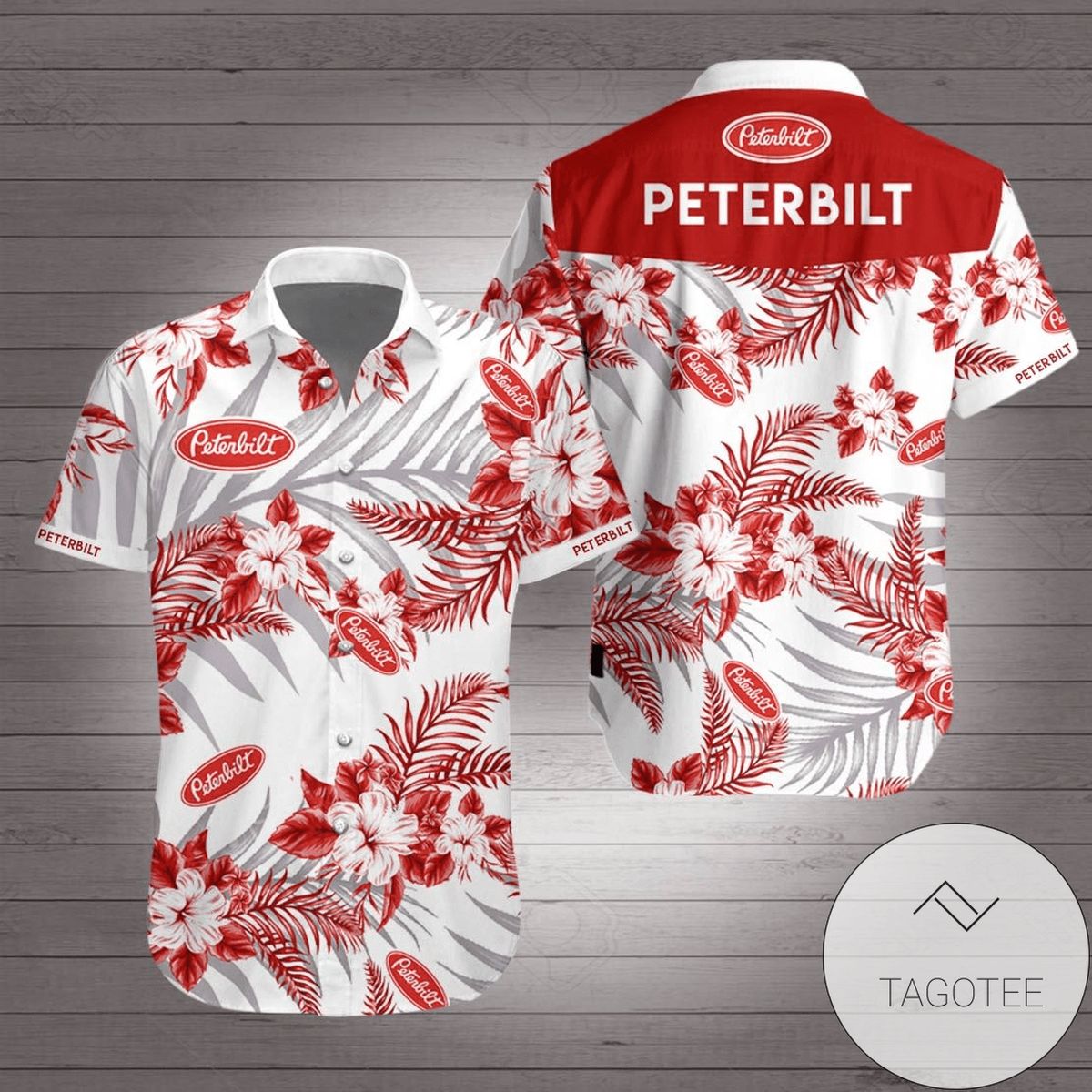 Peterbilt Hawaiian Tropical Hawaiian Graphic Print Short Sleeve Hawaiian Casual Shirt