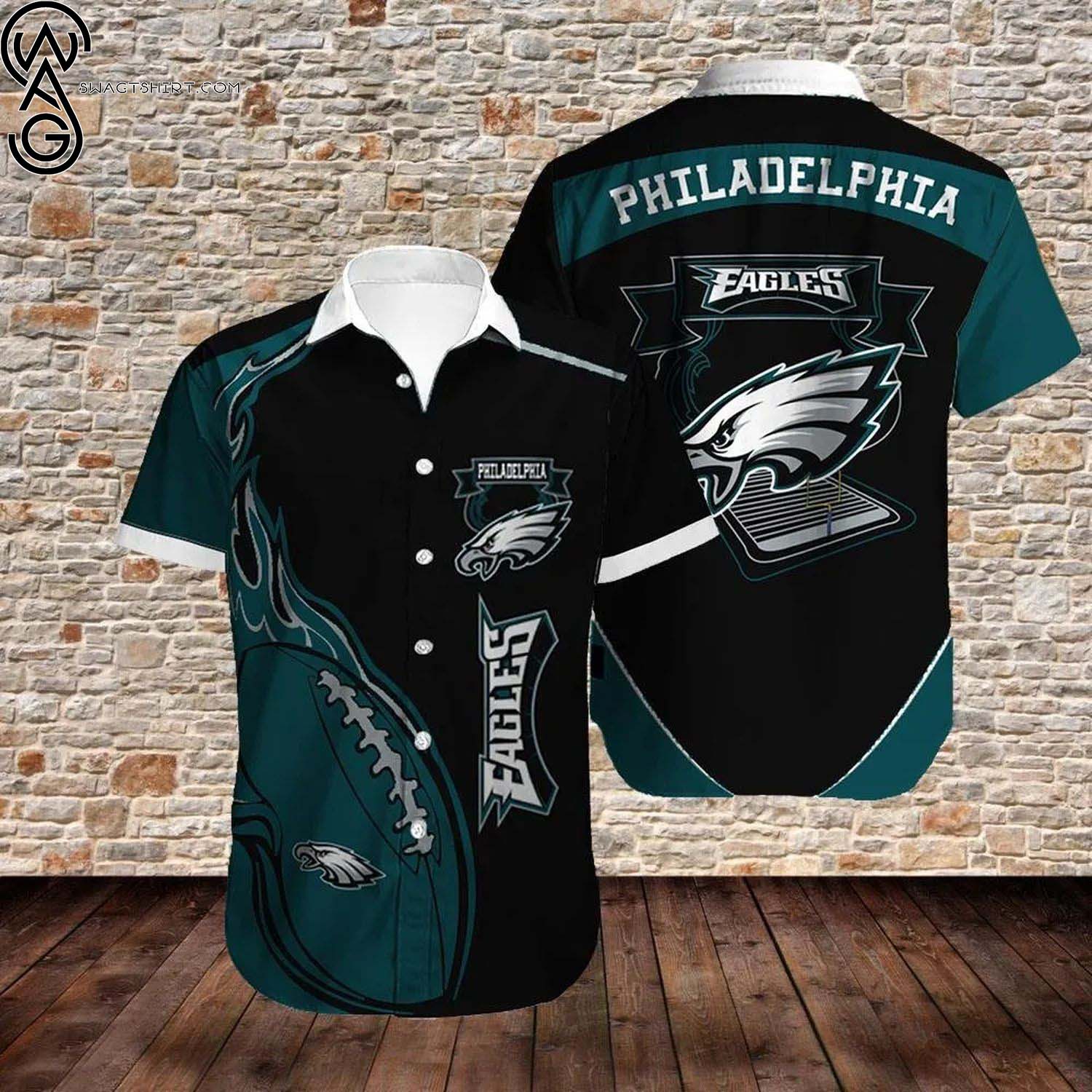 Philadelphia Eagles All Over Print Hawaiian Shirt And Beach Shorts