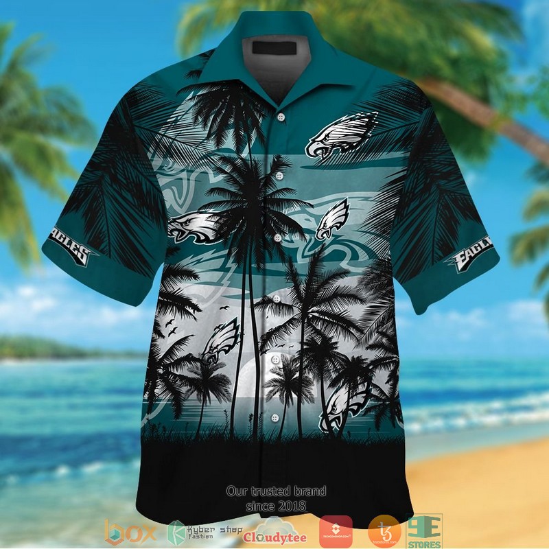 Philadelphia Eagles Dark Coconut island Hawaiian Shirt, Short