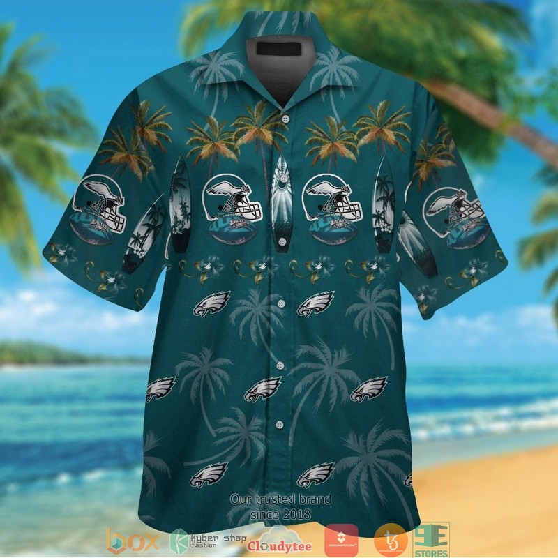 Philadelphia Eagles Coconut island Sunset Hawaiian Shirt, Short