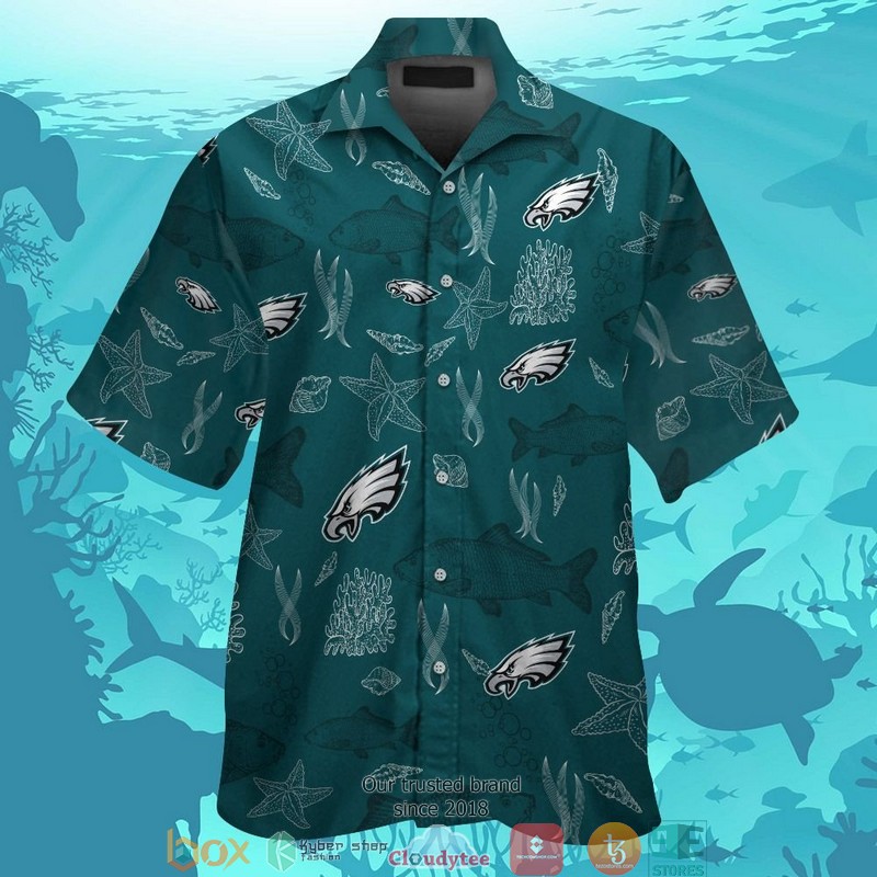 Philadelphia Eagles Dark Coconut island Hawaiian Shirt, Short