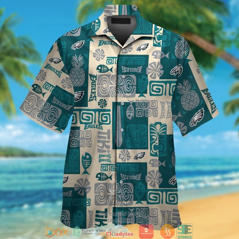 Philadelphia Eagles FOCO Thematic Midnight Green Hawaiian Shirt