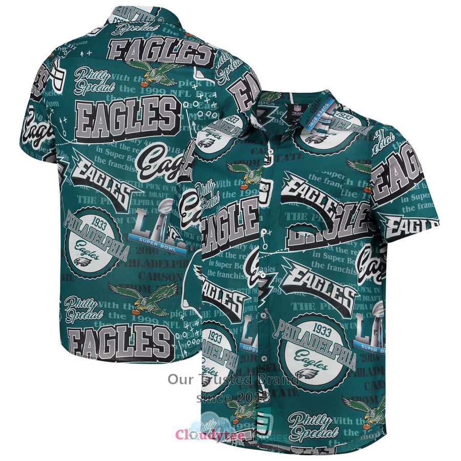 Philadelphia Eagles FOCO Paradise Floral Cream Hawaiian Shirt