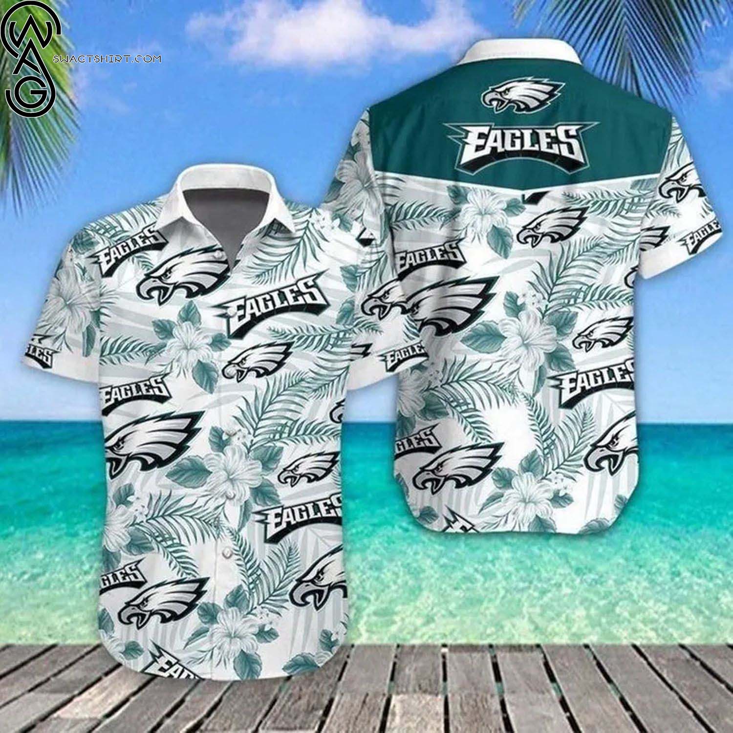 Philadelphia Eagles Floral Summer Aloha Hawaiian Shirt