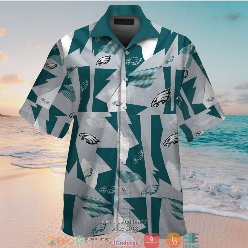 Philadelphia Eagles Hibiscus Flower line Hawaiian Shirt, Short