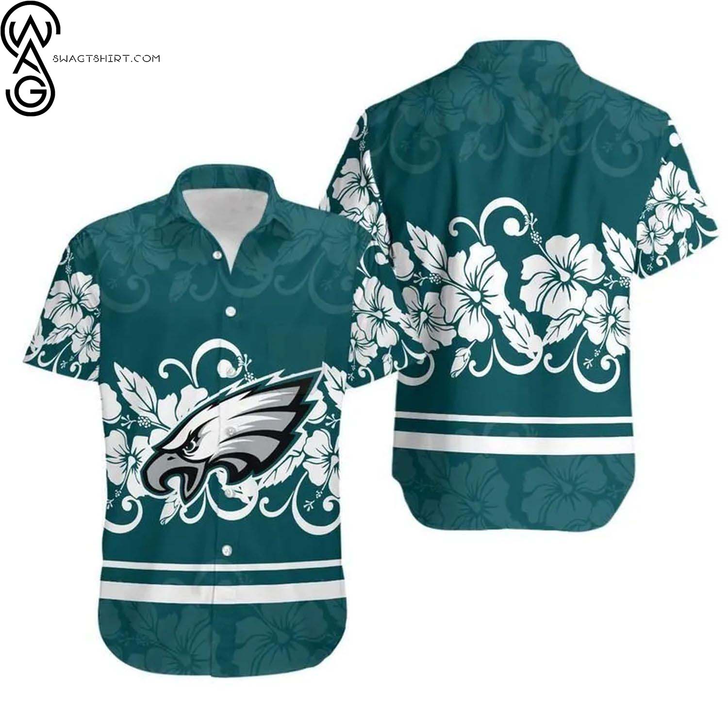 Philadelphia Eagles Hibiscus Tropical Summer Aloha Hawaiian Shirt