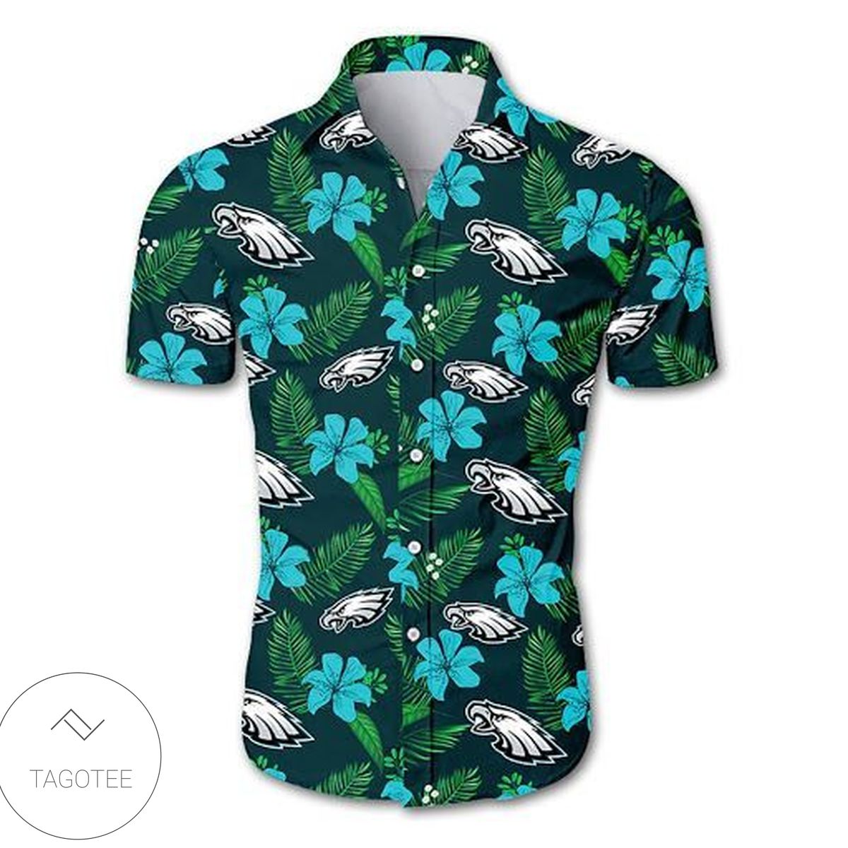 Philadelphia Eagles Logo Hibiscus Tropical Authentic Hawaiian Shirt 2022