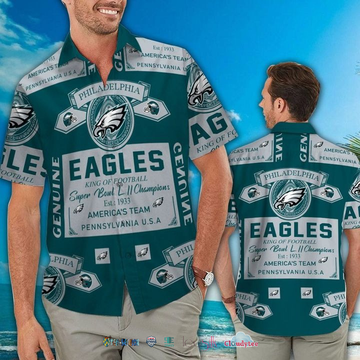 Philadelphia Eagles Ocean Fishes Hawaiian Shirt Beach Short