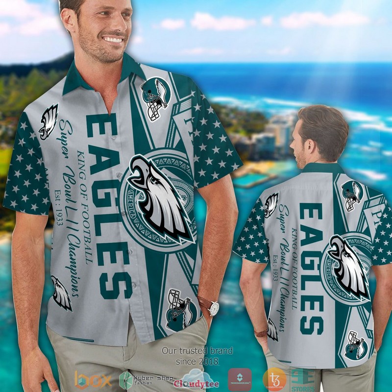 Philadelphia Eagles Hibiscus pattern Hawaiian Shirt, Short