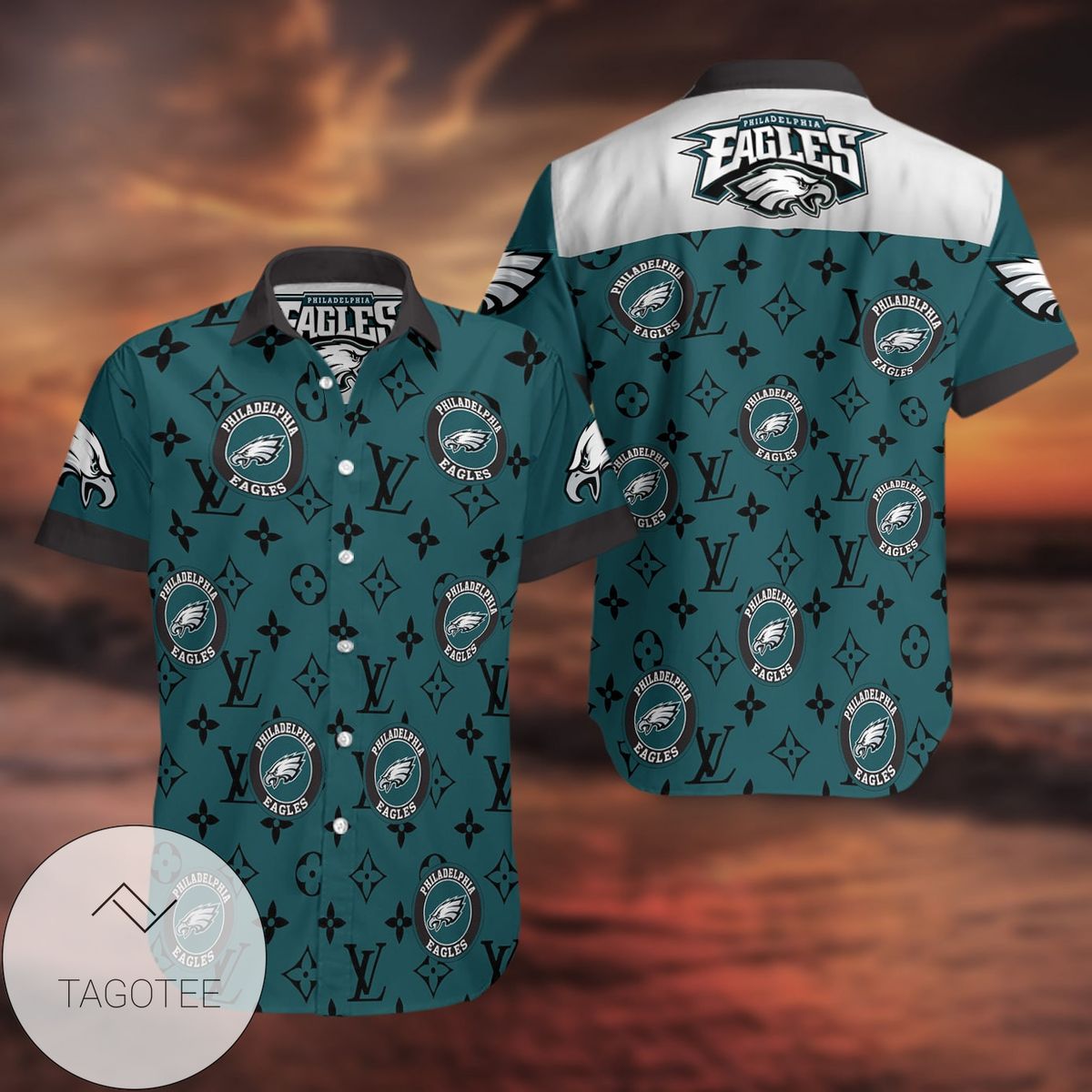 Philadelphia Eagles Logos Authentic Hawaiian Shirt 2022