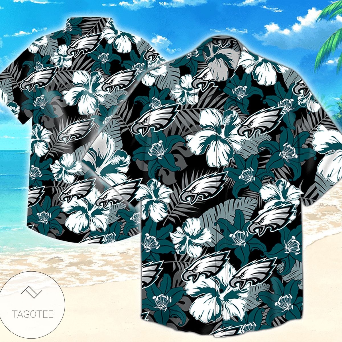 Philadelphia Eagles Skull Football Hawaiian Shirt