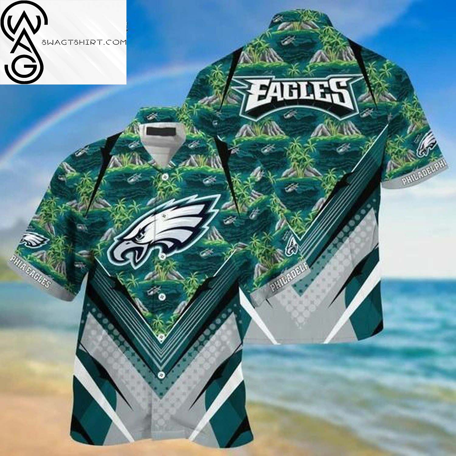 Philadelphia Eagles Pineapple Floral Summer Aloha Hawaiian Shirt