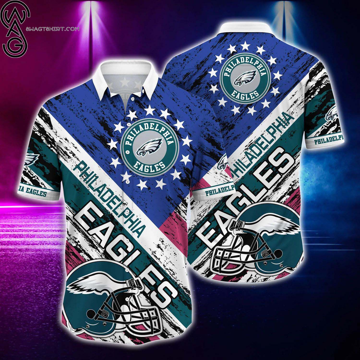 Philadelphia Eagles Snake And Skull Summer Aloha Hawaiian Shirt