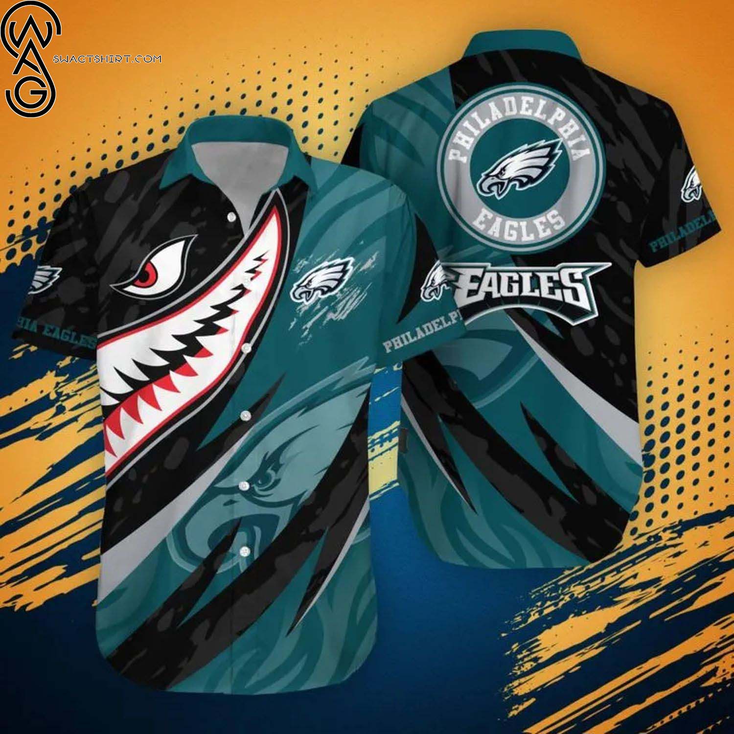 Philadelphia Eagles Rugby Helmet Summer Aloha Hawaiian Shirt