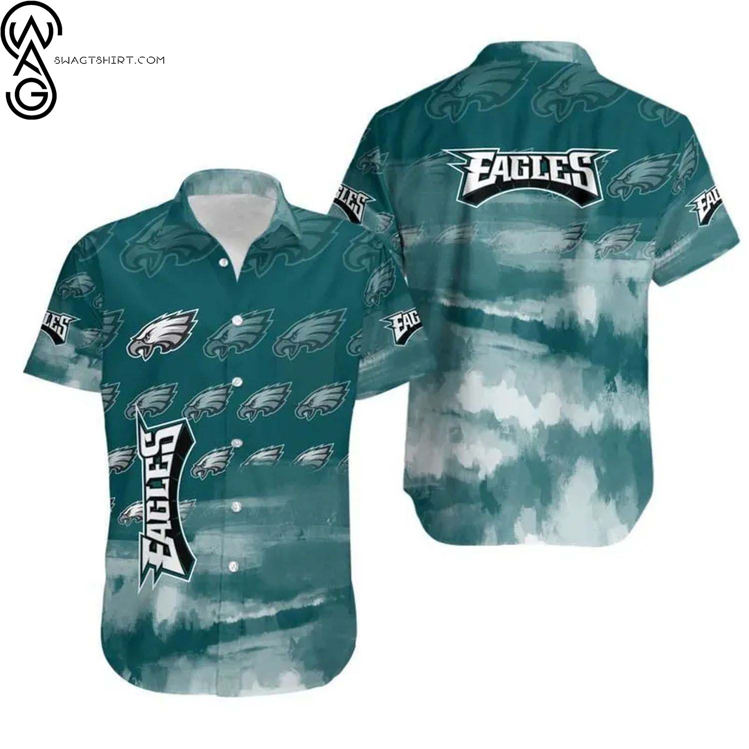 Philadelphia Eagles Skull Summer Aloha Hawaiian Shirt