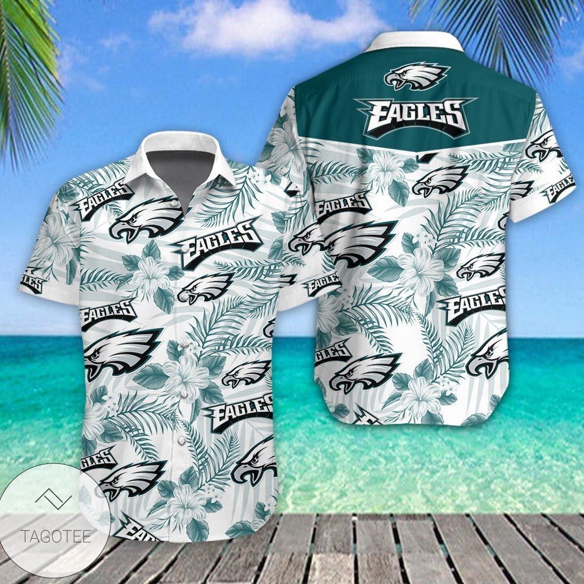 Philadelphia Eagles Tropical Pattern Hawaiian Shirt