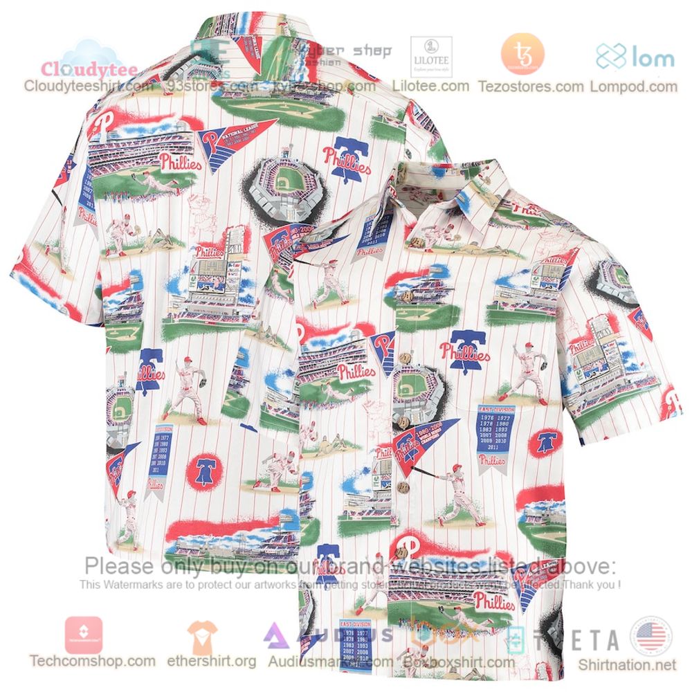 Philadelphia Phillies Vintage Short Sleeve Button-Up Hawaiian Shirt