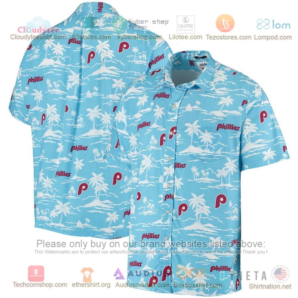 Philadelphia Phillies Vintage Short Sleeve Button-Up Hawaiian Shirt