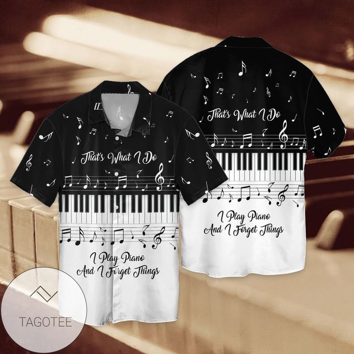 Piano Key 3d Hawaiian Shirt For Men With Vibrant Colors And Textures