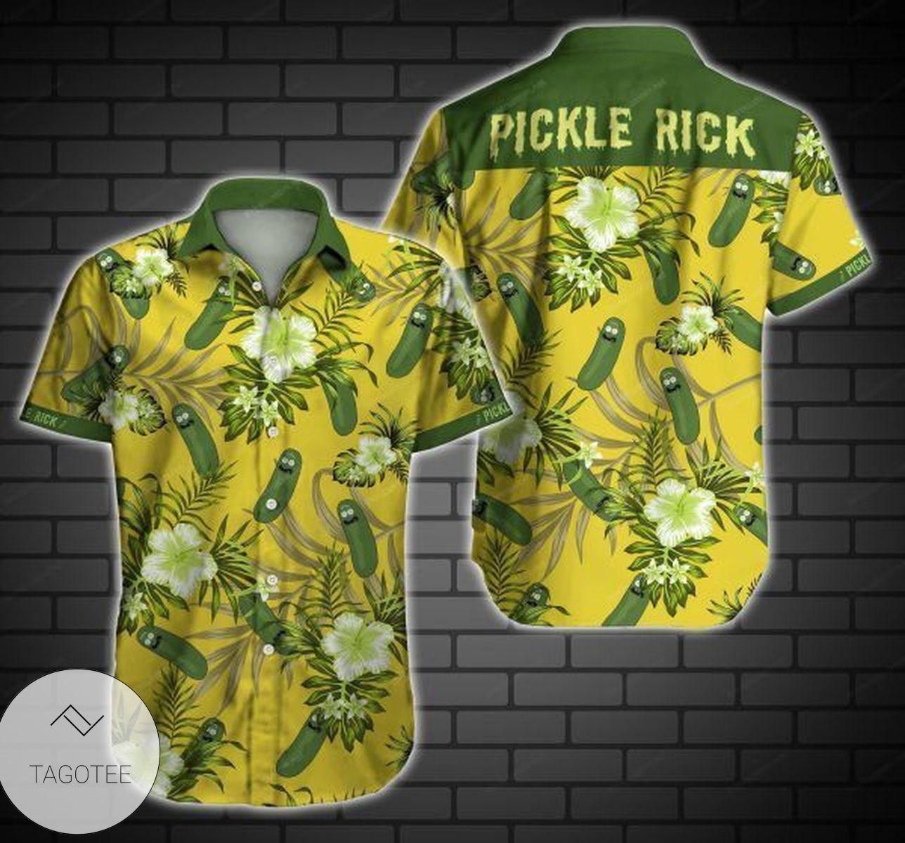 Pickle Rick Rick And Morty Authentic Hawaiian Shirt 2022 Summer Button Up Shirt For Men Beach Wear Short Sleeve Authentic Hawaiian Shirt 2022