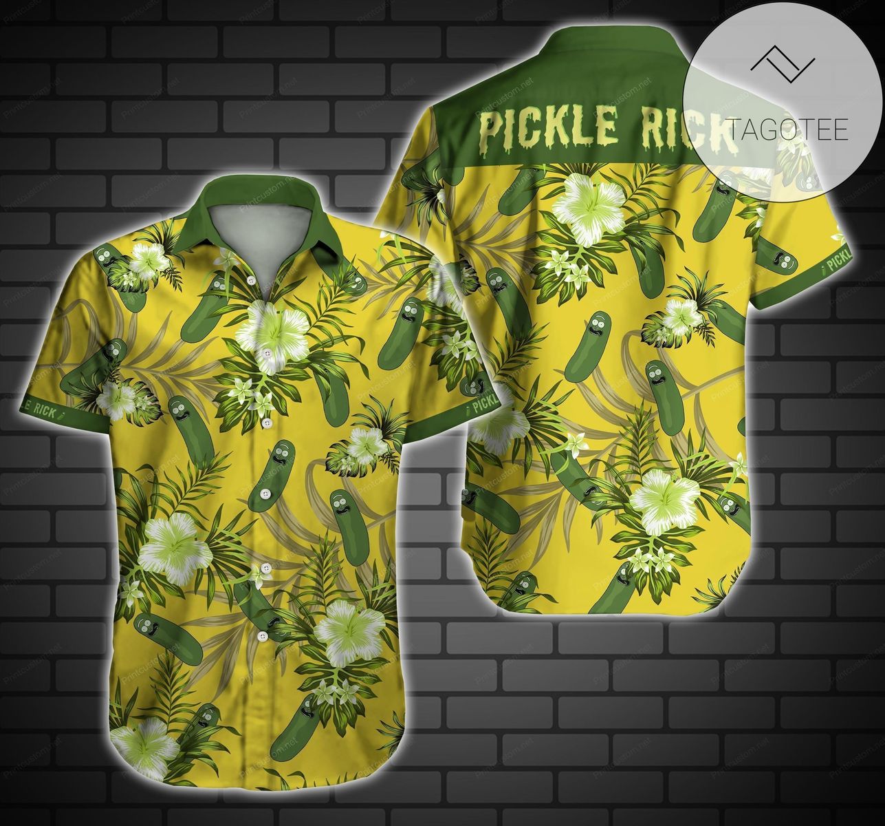 Pickle Rick Rick And Morty Authentic Hawaiian Shirt 2022 Summer Button Up Shirt For Men Beach Wear Short Sleeve Authentic Hawaiian Shirt 2022